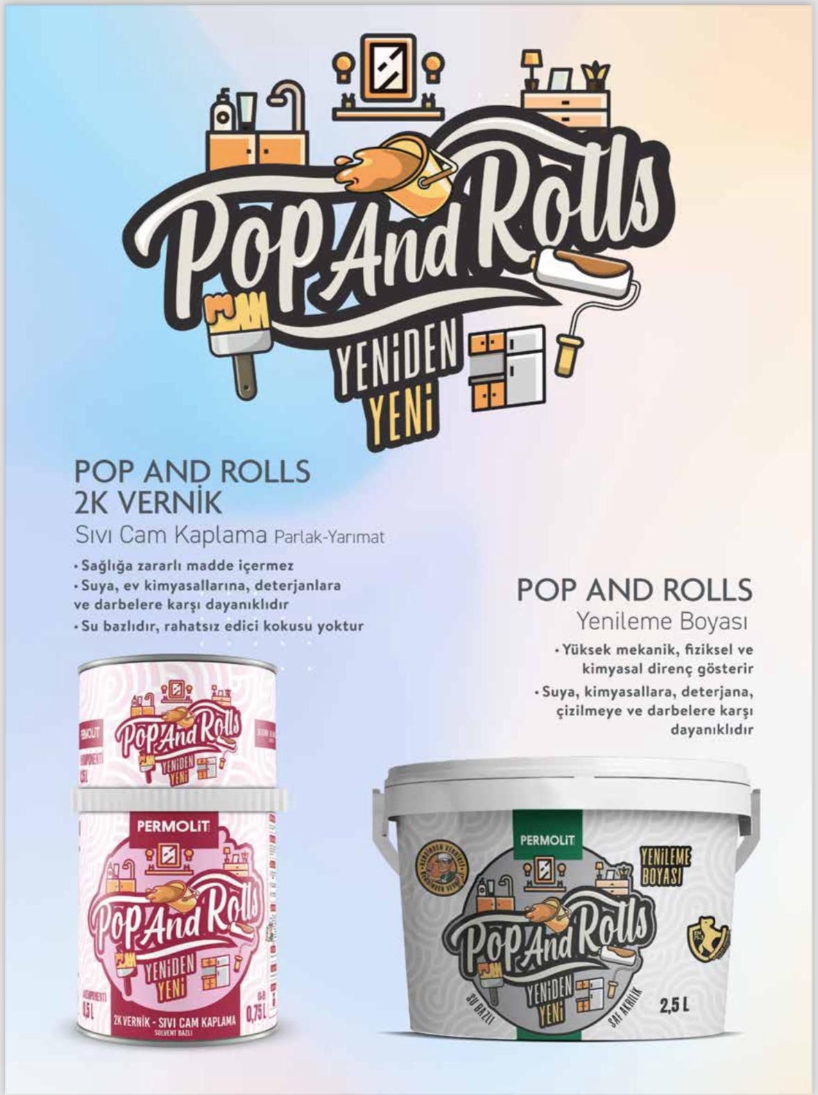 Pop And Rolls Yenileme Boyası 1 LT